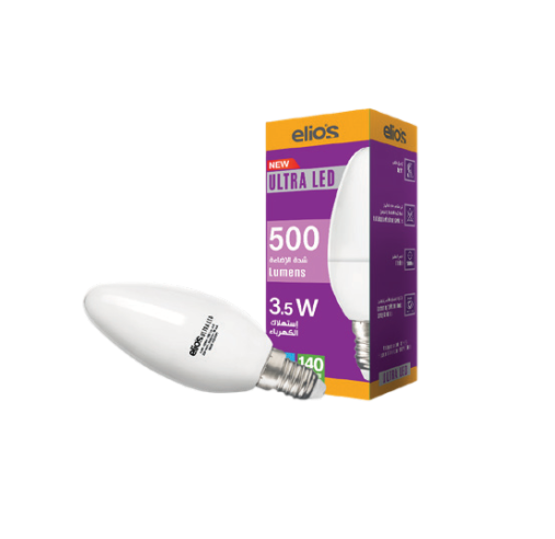 LED bulb, 3.5 watts, transparent, ultra-white.