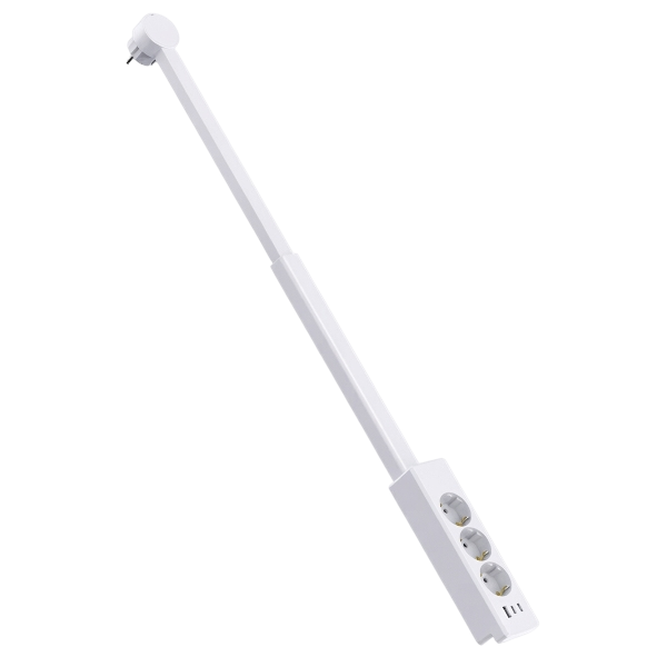 E63: Slim profile power strip for tight spaces with 3 Schuko sockets, equipped with 1 USB and 2 Type-C ports, space-saving design - Energy, Code E63.