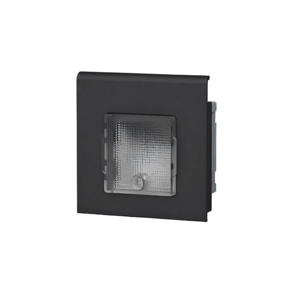 Moving LED Emergency Switch Module, Black, 68 mm, Piano Energy Ultra Thin — Code: EN 20025